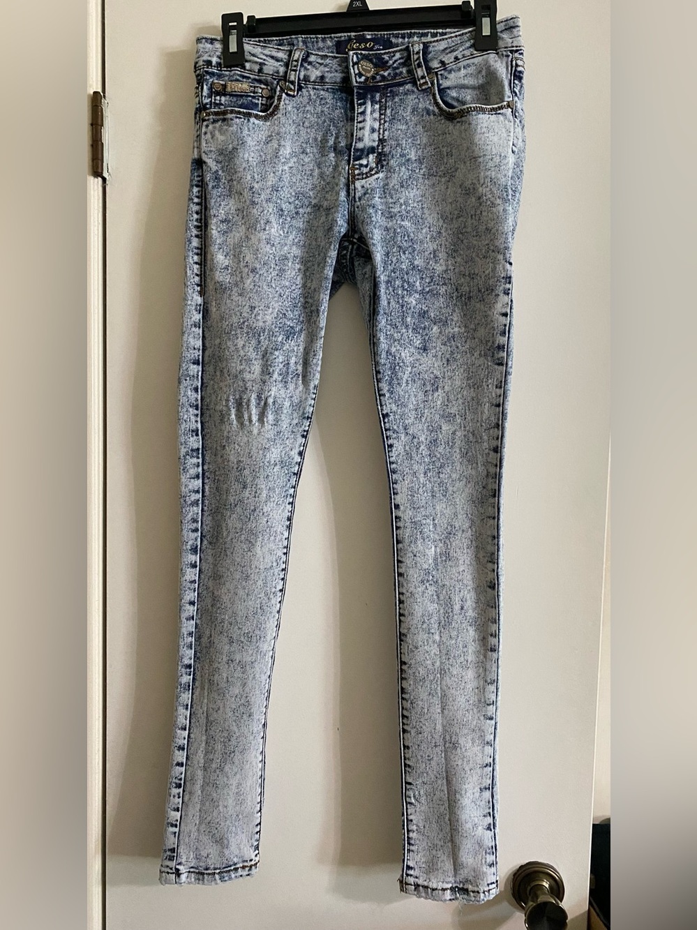 geso Acid Wash Skinny Jeans - Light Blue